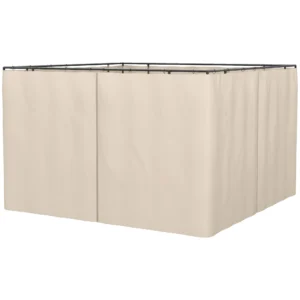 Paviljoen zijpanelen 3x3m, 302l x 205h cm, met haken, c ringen, zonder paviljoenframe, robuust, duurzaam, polyester, beige 1