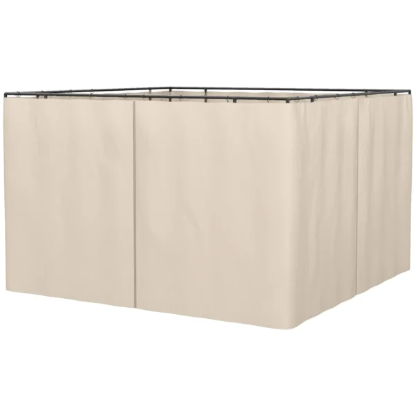 Paviljoen zijpanelen 3x3m, 302l x 205h cm, met haken, c ringen, zonder paviljoenframe, robuust, duurzaam, polyester, beige 1