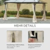 Paviljoen zijpanelen 3x3m, 302l x 205h cm, met haken, c ringen, zonder paviljoenframe, robuust, duurzaam, polyester, beige 6