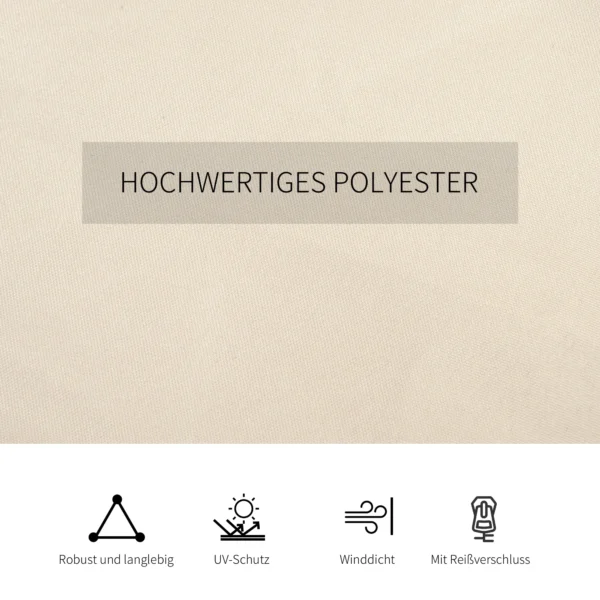 Paviljoen zijpanelen 3x3m, 302l x 205h cm, met haken, c ringen, zonder paviljoenframe, robuust, duurzaam, polyester, beige 8