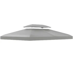 Paviljoendak vervangend dak voor tuinpaviljoen 3x4m gemaakt van polyester in lichtgrijs, weerbestendig & duurzaam 1