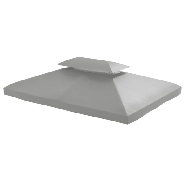 Paviljoendak vervangend dak voor tuinpaviljoen 3x4m gemaakt van polyester in lichtgrijs, weerbestendig & duurzaam 10