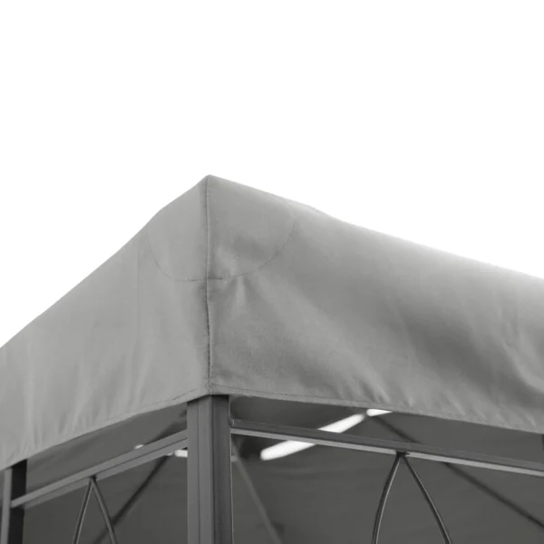 Paviljoendak vervangend dak voor tuinpaviljoen 3x4m gemaakt van polyester in lichtgrijs, weerbestendig & duurzaam 9