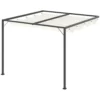 Pergola paviljoen 3 x 3 m tuinpaviljoen bbq paviljoen met stoffen dak terrasoverkapping weerbestendig wand aanbouw metaal polyester crèmewit 10