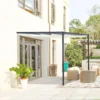 Pergola paviljoen 3 x 3 m tuinpaviljoen bbq paviljoen met stoffen dak terrasoverkapping weerbestendig wand aanbouw metaal polyester crèmewit 2