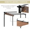 Pergola paviljoen 3 x 4 m met verstelbaar stoffen dak van aluminium, zonwering overkapping voor terras en tuin in grijs en bruin 5