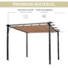 Pergola paviljoen 3 x 4 m met verstelbaar stoffen dak van aluminium, zonwering overkapping voor terras en tuin in grijs en bruin 6