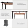 Pergola paviljoen 3 x 4 m met verstelbaar stoffen dak van aluminium, zonwering overkapping voor terras en tuin in grijs en bruin 7