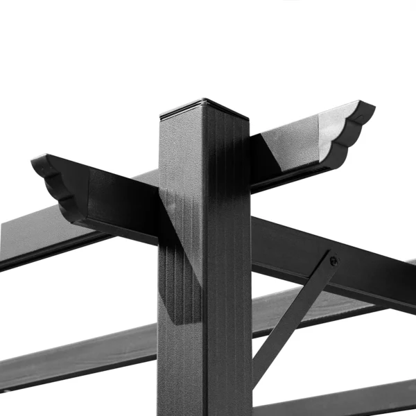 Pergola paviljoen 3 x 4 m met verstelbaar stoffen dak van aluminium, zonwering overkapping voor terras en tuin in grijs en bruin 9
