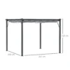 Pergola paviljoen terrasoverkapping met schuifdak, tuin, aluminium, antraciet+donkergrijs, 3x3x2,23m 4