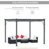 Pergola paviljoen terrasoverkapping met schuifdak, tuin, aluminium, antraciet+donkergrijs, 3x3x2,23m 6