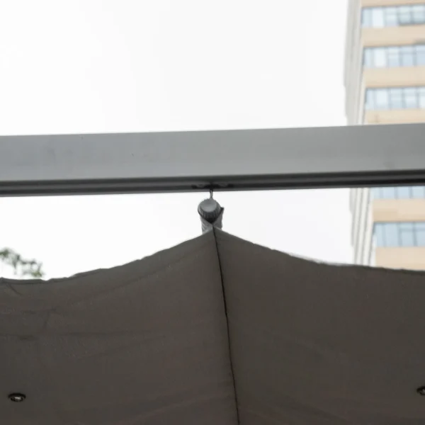 Pergola paviljoen terrasoverkapping met schuifdak, tuin, aluminium, antraciet+donkergrijs, 3x3x2,23m 9