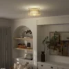 Plafondlamp, plafondverlichting met e27 fitting, ronde plafondverlichting voor slaapkamer woonkamer Ø32 x 16,5 cm, excl. gloeilamp transparant 2