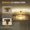 Plafondlamp, plafondverlichting met e27 fitting, ronde plafondverlichting voor slaapkamer woonkamer Ø32 x 16,5 cm, excl. gloeilamp transparant 6