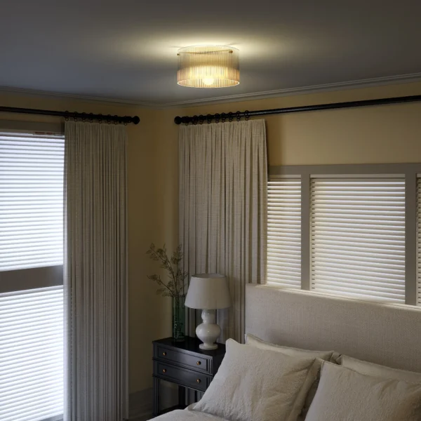Plafondlamp, plafondverlichting met e27 fitting, ronde plafondverlichting voor slaapkamer woonkamer Ø32 x 16,5 cm, excl. gloeilamp transparant 7