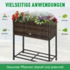 Poly rattan verhoogde bloembak met poten bloempot met plank bruin 70 x 30 x 72 cm 5