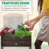 Poly rattan verhoogde bloembak met poten bloempot met plank bruin 70 x 30 x 72 cm 7
