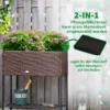 Poly rattan verhoogde bloembak met poten bloempot met plank bruin 70 x 30 x 72 cm 8