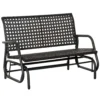 Polyrattan schommelbank 2 zits voor terras & tuin, loveseat met rugleuning, tuinschommel 70 x 120 x 84 cm 1