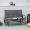 Polyrattan schommelbank 2 zits voor terras & tuin, loveseat met rugleuning, tuinschommel 70 x 120 x 84 cm 2