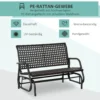 Polyrattan schommelbank 2 zits voor terras & tuin, loveseat met rugleuning, tuinschommel 70 x 120 x 84 cm 5