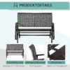 Polyrattan schommelbank 2 zits voor terras & tuin, loveseat met rugleuning, tuinschommel 70 x 120 x 84 cm 7