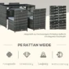 Polyrattan tuinmeubelen voor 4 personen, rattan eetgroep met sofa garnituur, weerbestendig, staal, grijs 5