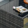 Polyrattan tuinmeubelen voor 4 personen, rattan eetgroep met sofa garnituur, weerbestendig, staal, grijs 9