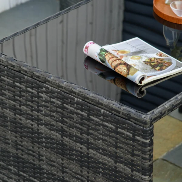 Polyrattan tuinmeubelen voor 4 personen, rattan eetgroep met sofa garnituur, weerbestendig, staal, grijs 9