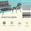 Polyrattan tuinmeubelset voor 5 personen, zitgroep met kussens, aluminium frame, grijs, ideaal voor terras & balkon 5