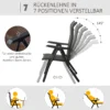 Polyrattan vouwstoel met armleuning 7 traps verstelbare rugleuning voor tuin balkon terras 58 x 71 x 111 cm 6