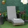Polyrattan zonneligstoel tuinligstoel met kussen 5 traps verstelbaar s vorm tuinmeubilair metaal grijs 207 x 70 x 70 cm 2