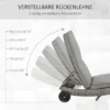 Polyrattan zonneligstoel tuinligstoel met kussen 5 traps verstelbaar s vorm tuinmeubilair metaal grijs 207 x 70 x 70 cm 6