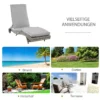 Polyrattan zonneligstoel tuinligstoel met kussen 5 traps verstelbaar s vorm tuinmeubilair metaal grijs 207 x 70 x 70 cm 8