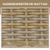 Polyrattan zonneligstoel tuinligstoel verstelbaar met kussen in natuur khaki 200x66x92cm voor tuin & terras 7