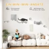 Pwahut klimmuur kat 6 delig katten klimmuur set met kattenhuis, hangmat, platform, krabpaal met krabplank, pluche wandkrabpaal, kattenmeubels voor katten tot 5 kg, grijs 5
