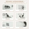 Pwahut klimmuur kat 7 delig katten klimmuur set met kattenhuis, platform, krabpaal met hangende bal, pluche wandkrabpaal, kattenmeubels voor katten tot 5 kg, grijs 6