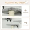 Pwahut klimmuur kat 7 delig katten klimmuur set met kattenhuis, platform, krabpaal met hangende bal, pluche wandkrabpaal, kattenmeubels voor katten tot 5 kg, grijs 7