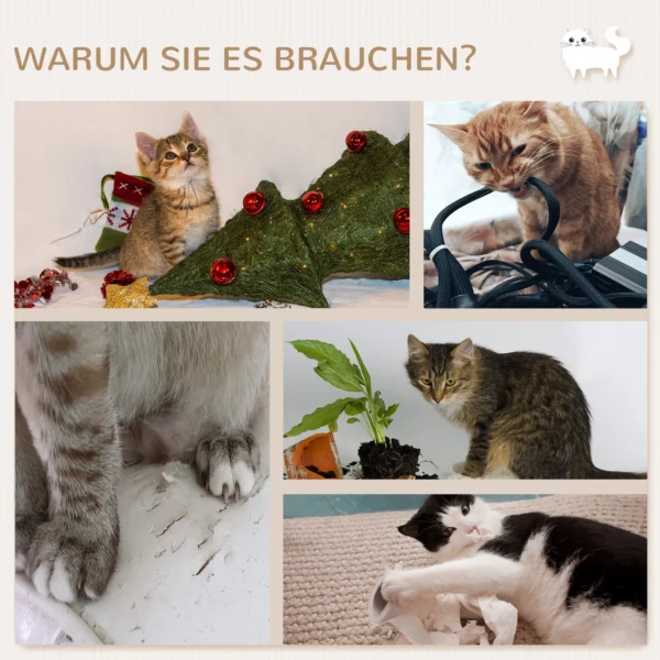 Pwahut klimmuur kat 7 delig katten klimmuur set met kattenhuis, platform, krabpaal met hangende bal, pluche wandkrabpaal, kattenmeubels voor katten tot 5 kg, grijs 8