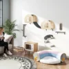 Pwahut klimmuur kat 7 delig katten klimmuur set met sisalpaal ladder, platform, krabpaal met krabplank, hol, kattenmeubels voor katten tot 5 kg, grijs+eik 2