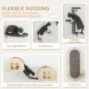 Pwahut klimmuur kat 7 delig katten klimmuur set met sisalpaal ladder, platform, krabpaal met krabplank, hol, kattenmeubels voor katten tot 5 kg, grijs+eik 6