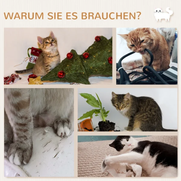 Pwahut klimmuur kat 7 delig katten klimmuur set met sisalpaal ladder, platform, krabpaal met krabplank, hol, kattenmeubels voor katten tot 5 kg, grijs+eik 8