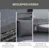 Rattan zonne eiland 4 delig met zonnedak en zitgroep, 4 kussens, metaal grijs, 230 x 145 x 80 cm voor tuin & terras 5