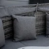 Rattan zonne eiland 4 delig met zonnedak en zitgroep, 4 kussens, metaal grijs, 230 x 145 x 80 cm voor tuin & terras 8