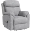 Relaxstoel elektrisch tv stoel met opsta hulp, 5 massagestanden, ligfunctie, massagestoel met voetsteun, linnenlook, zijvak en afstandsbediening, voor woonkamer, grijs 1