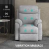 Relaxstoel elektrisch tv stoel met opsta hulp, 5 massagestanden, ligfunctie, massagestoel met voetsteun, linnenlook, zijvak en afstandsbediening, voor woonkamer, grijs 5