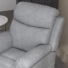 Relaxstoel elektrisch tv stoel met opsta hulp, 5 massagestanden, ligfunctie, massagestoel met voetsteun, linnenlook, zijvak en afstandsbediening, voor woonkamer, grijs 6