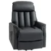 Relaxstoel elektrisch tv stoel met opsta hulp, ligfunctie, massagestoel met voetsteun, zijvak, afstandsbediening, voor woonkamer, tot 150 kg, kunstleer, zwart 1