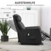 Relaxstoel elektrisch tv stoel met opsta hulp, ligfunctie, massagestoel met voetsteun, zijvak, afstandsbediening, voor woonkamer, tot 150 kg, kunstleer, zwart 7