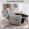 Relaxstoel elektrisch verstelbare tv stoel massagestoel met opsta hulp verwarming ligfunctie, brede rugleuning tv stoel met voetsteun, 2 zijzakken voor woonkamer donkergrijs 9